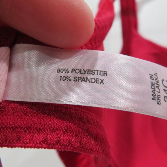 Victoria's Secret Womens Sz 34C Red Velvet Vintage Y2K Bra Lightly Lined Rose - Picture 7 of 9